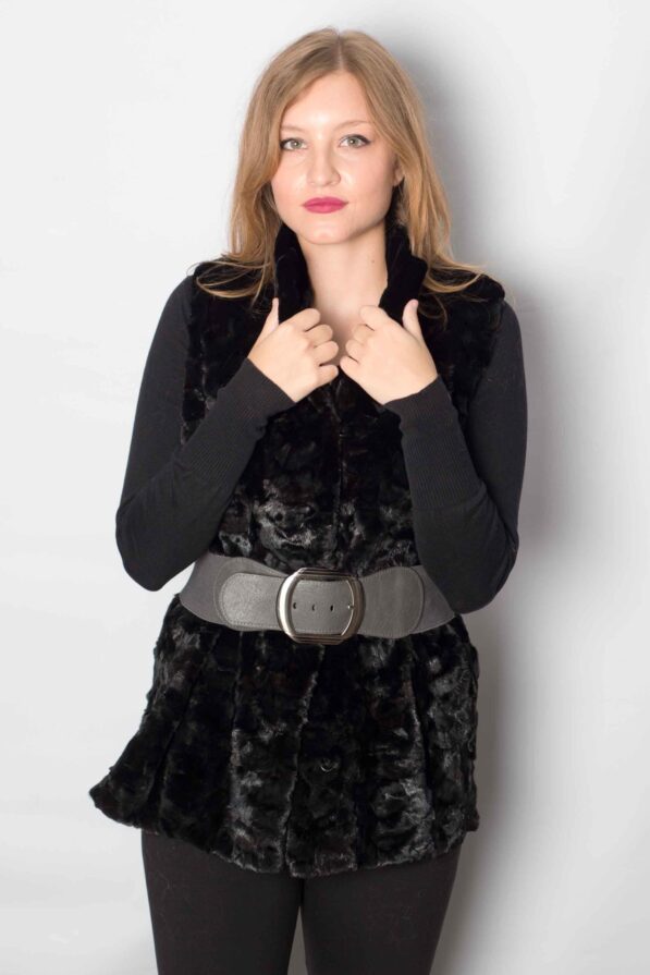 Vest mink black
