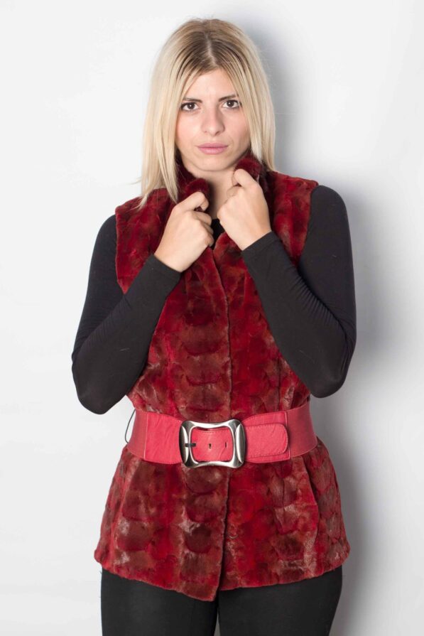 Vest red mink