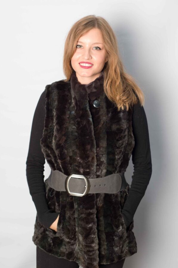 Vest mink olive-brown