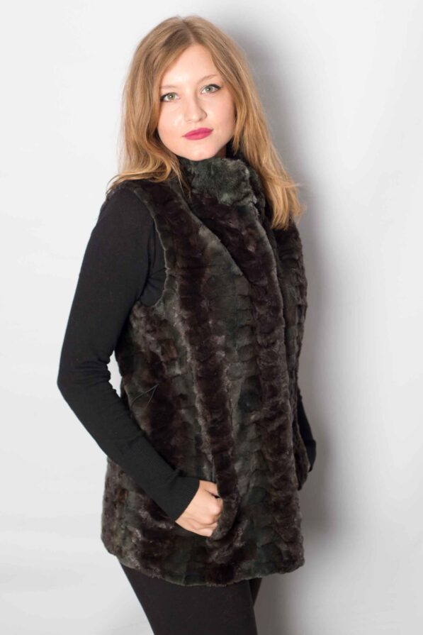 Vest mink olive-brown