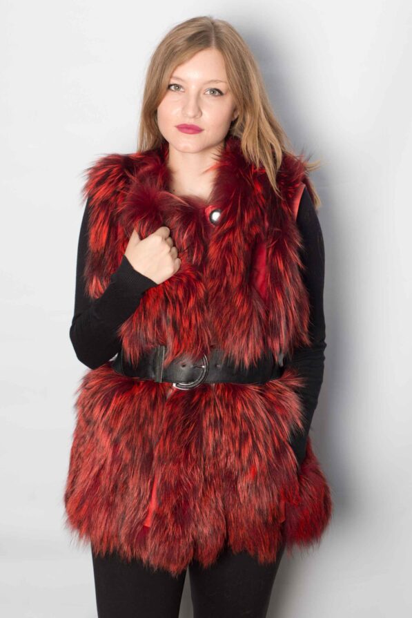 Vest silverfox red wine