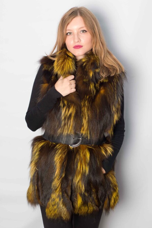 Vest silverfox yellow-brown