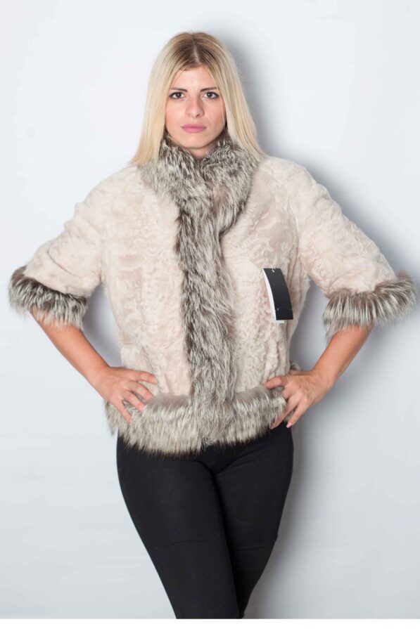 Cloak astrakhan ice-natural