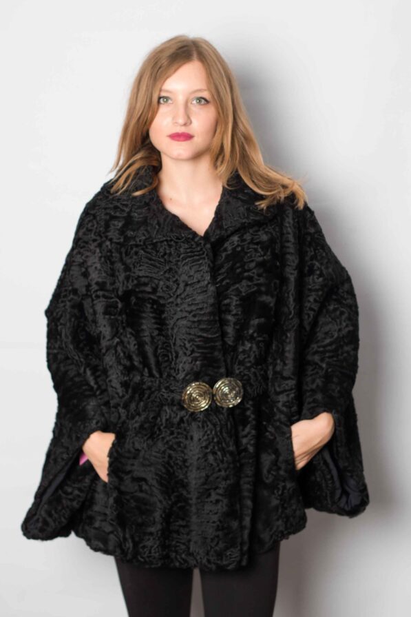 Cloak astrakhan black