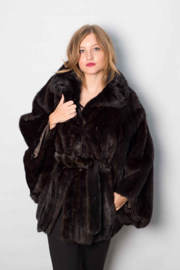 Cloak mink brown-black