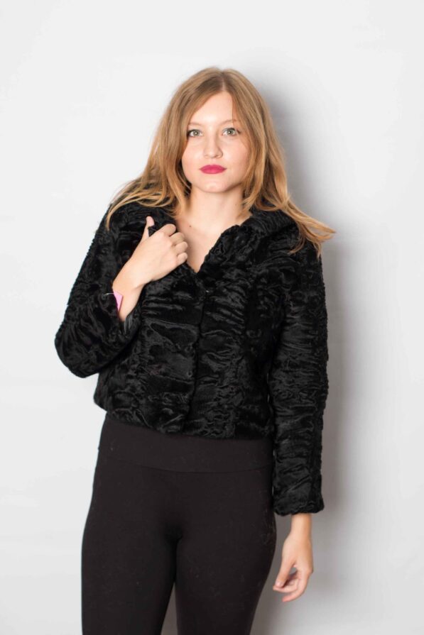 Coat astrakhan black