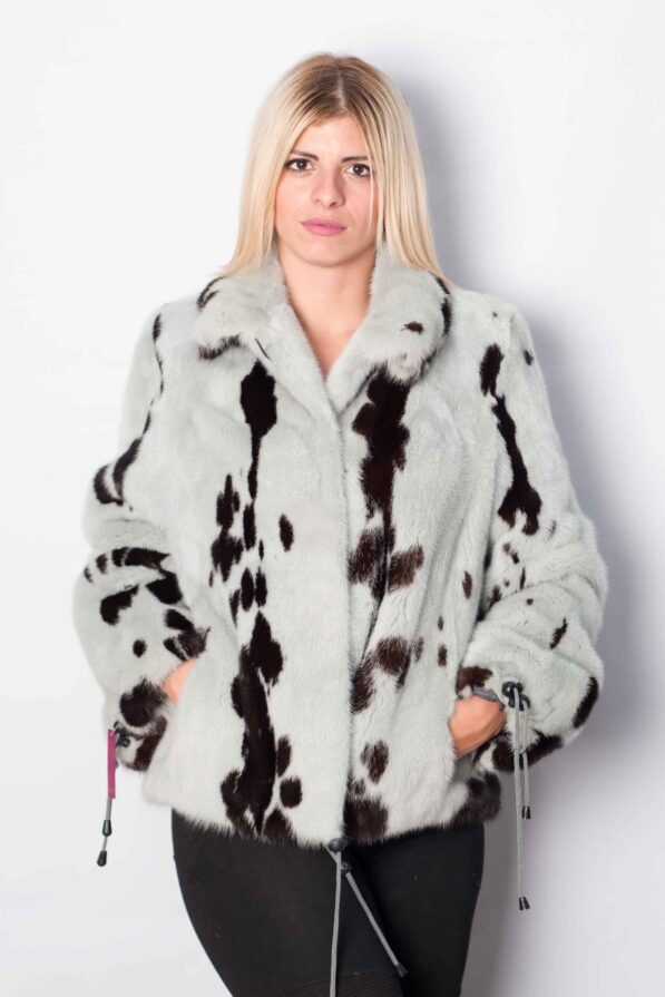 Mink coat Grey-black