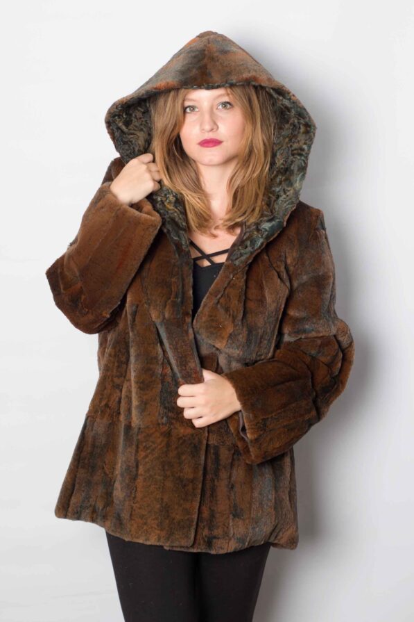Coat beever brown-olive