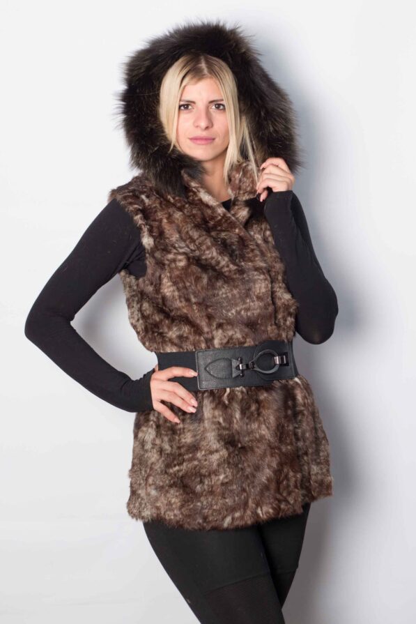Brown goatskin vest