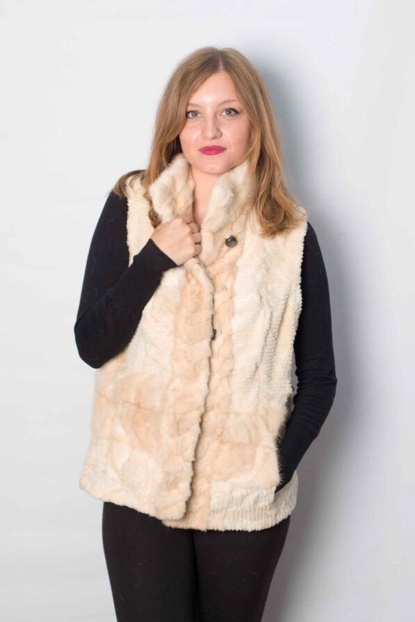 Vest mink white-beige