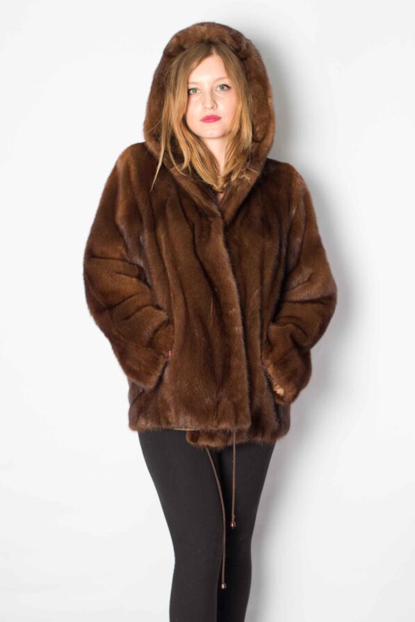Coat mink brown