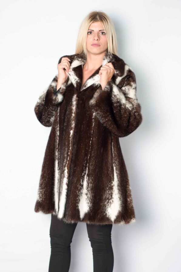 Coat mink black-cross