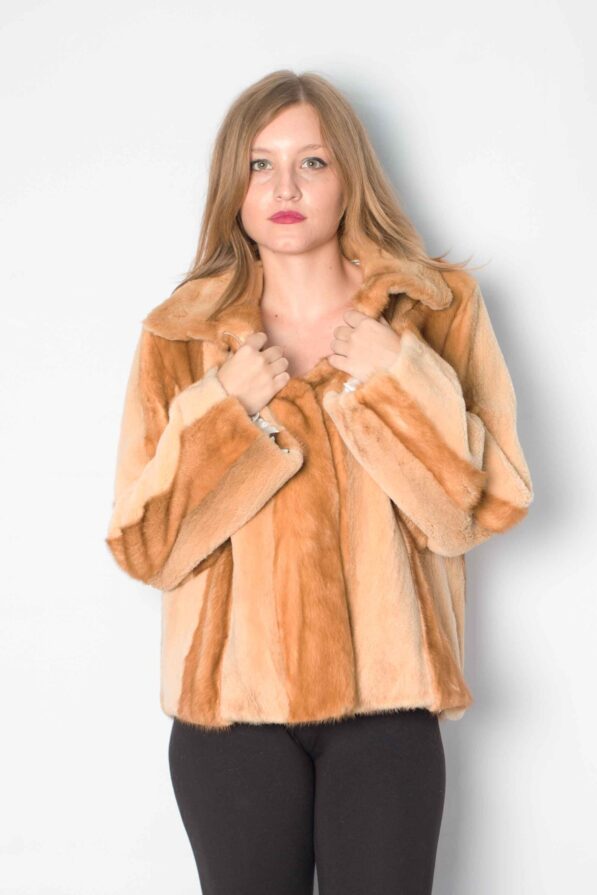 Coat mink beige-gold