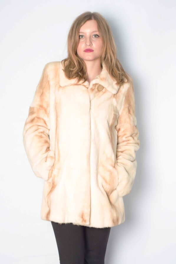 Coat mink gold-white