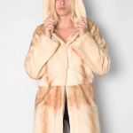Coat mink gold-white