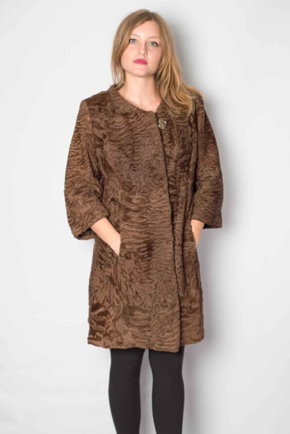 Coat swakara brown