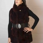 Vest burgandy fox