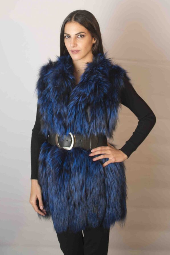 Vest silverfox blue-electric
